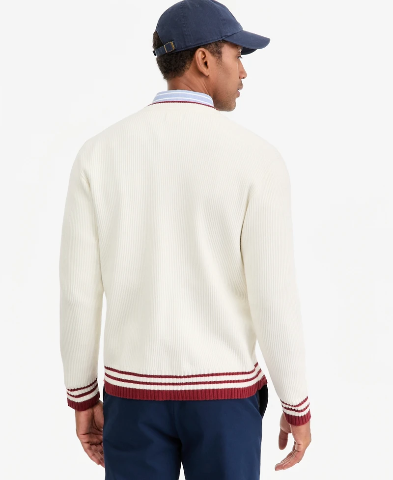 Club Room Men's Varsity Tipped Cardigan Sweater, Macy's Exclusive