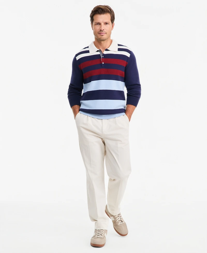 Club Room Men's Long-Sleeve Striped Polo Sweater, Macy's Exclusive