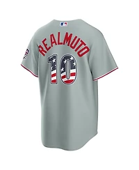Nike Men's J.t. Realmuto Gray Philadelphia Phillies Usa 250 Fourth of July Stadium Jersey