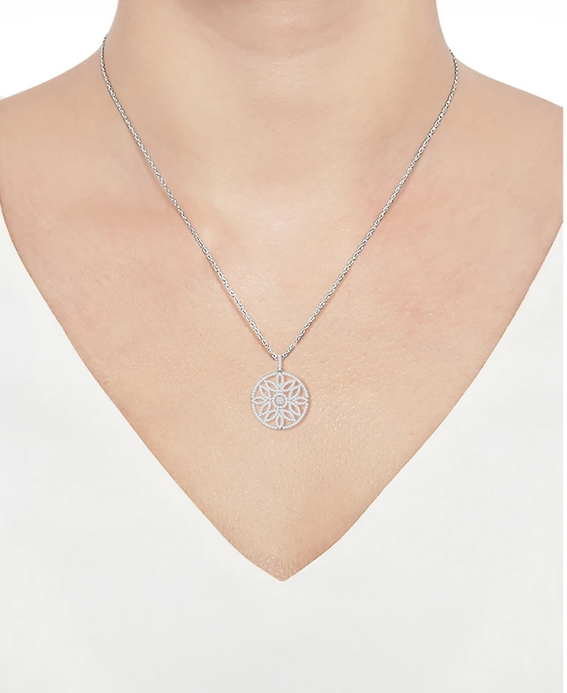 Macy's Diamond Pendant Necklace (1 ct. t.w.) in Sterling Silver