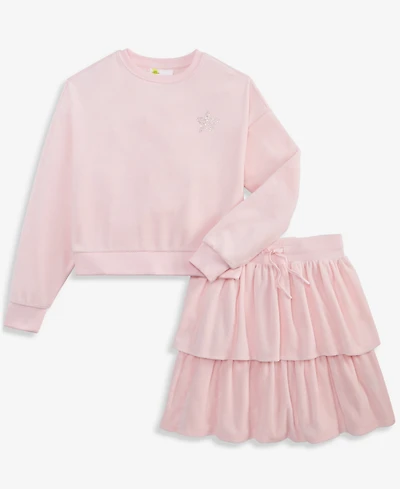 Epic Threads Girls' Xs-xl Star Crewneck Velour Sweatshirt and Ruffle Skirt, 2-Piece Set, Macy's Exclusive