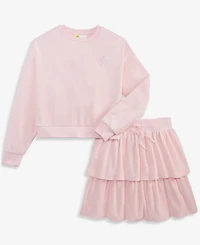 Epic Threads Girls' Xs-xl Star Crewneck Velour Sweatshirt and Ruffle Skirt, 2-Piece Set, Macy's Exclusive