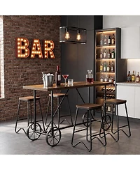 Tribesigns 63-Inch Long Bar Table, Counter Bar Height Table with Bicycle-Style Metal Base, Industrial Rectangular Hightop Bar Pub