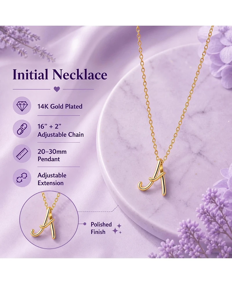 GiGiGirl Stylish 14K Gold Plated Initial Necklace.
