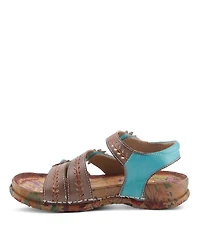 L'Artiste Women's Anewtrio Wedge Sandal with Leather Upper