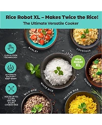 Rice Robot 8-Cup Space Saving Rice Cooker with Ceramic Nonstick Inner Pot