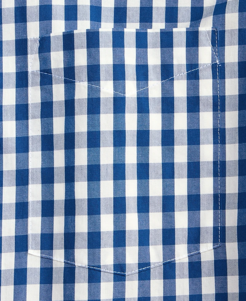 Club Room Men's Long-Sleeve Gingham Cotton Poplin Shirt, Macy's Exclusive