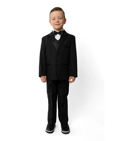 Peanut Butter Collection Toddler Boys Bond 5-Piece Shirt, Bowtie, Jacket, Vest and Pants Tuxedo Set