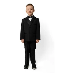 Peanut Butter Collection Toddler Boys Bond 5-Piece Shirt, Bowtie, Jacket, Vest and Pants Tuxedo Set