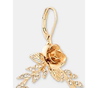 Lonna & Lilly Pave Flower Open Drop Earrings