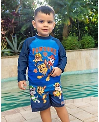Paw Patrol Boys Swimwear 2-Piece Rash Guard and Trunks Set