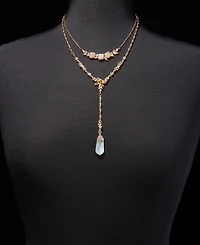 lonna & lilly Flower Layered Lariat Necklace, 16" + 3" extender