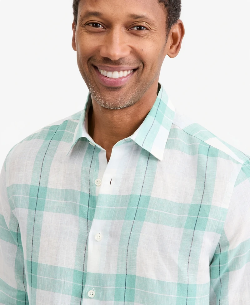 Club Room Men's Plaid Linen Button-Up Shirt, Macy's Exclusive