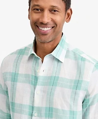Club Room Men's Plaid Linen Button-Up Shirt, Macy's Exclusive