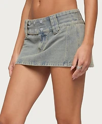 Edikted Women's Lolah Snap Waist Denim Mini Skort