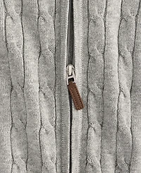 Club Room Men's Cable-Knit Full-Zip Sweater, Created for Macy's
