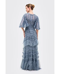 Beauut Women's Flutter Ruffle Maxi Dress