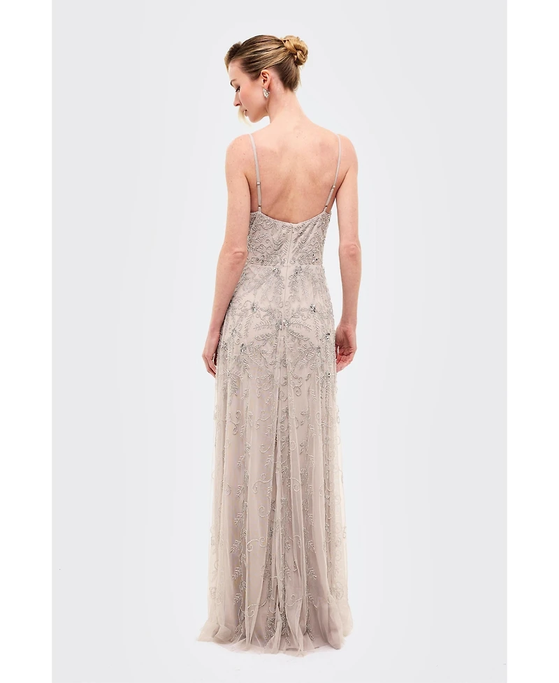 Beauut Women's Embellished Sequins Cowl Maxi Dress