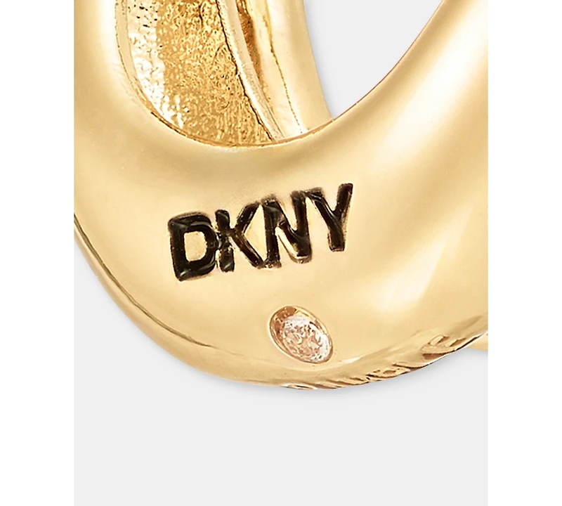 Dkny Pave Puffy Split-Hoop Earrings