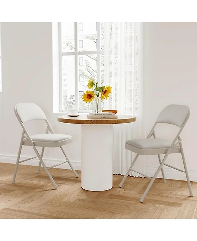 homfan Set of Folding Chairs with Padded Seat