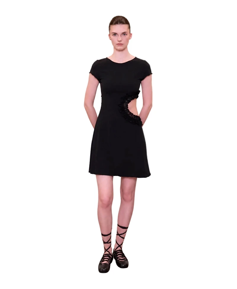 Pcfg Women's Daydreamers Short Sleeve Lace Detail Mini Dress