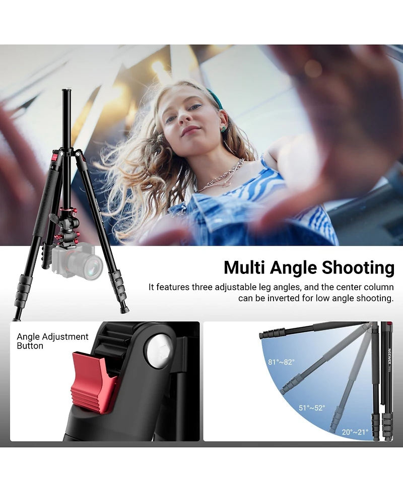 Neewer TP015 Camera Tripod with 75.4 Inch, 17.6 lb