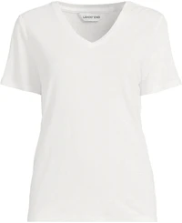 Lands' End Plus Short Sleeve Linen Blend V-neck Tee