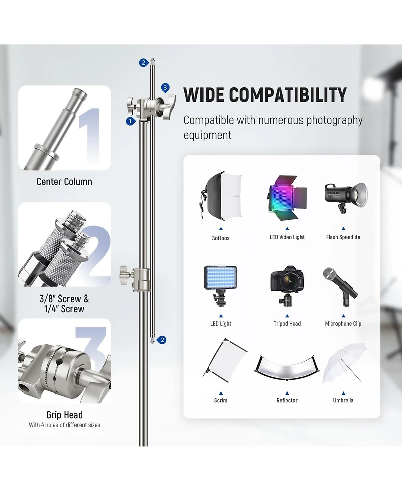 Neewer SC186W Photography Light Stand with 186cm, 83cm