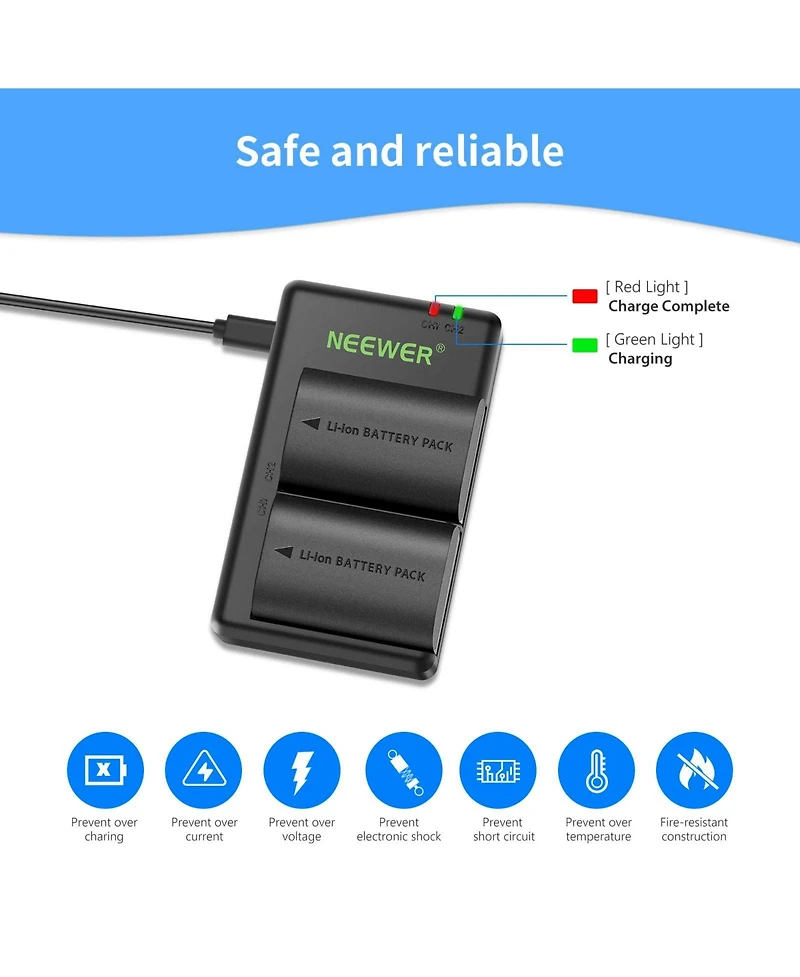 Neewer Lp-E6NH Camera Battery and Charging Accessory with 2250mAh for Canon Eos R7