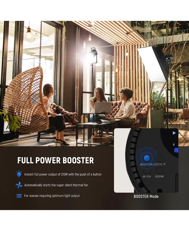 Neewer CB200B Led Video Light with 210W, 90000Lux, 2700K-6500K