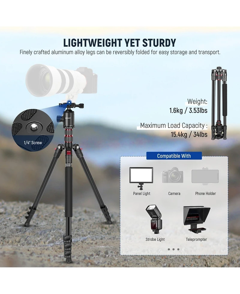 Neewer TP77 Camera Tripod with 34lb