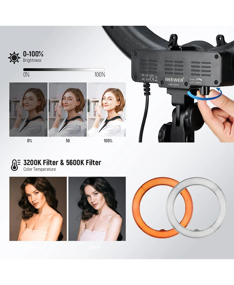 Neewer Rl-18 Ring Light with 18 Inch, 45cm, 58W for select iPhone models