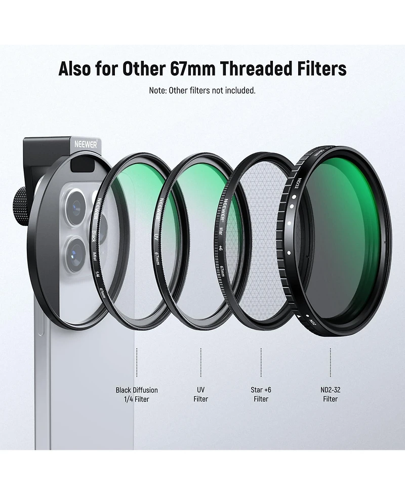 Neewer Fl-79 Camera Lens Accessory with Cpl for select iPhone and Android mobile devices