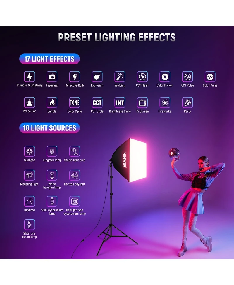 Neewer NK800 Softbox with 520W, 26W, CRI93