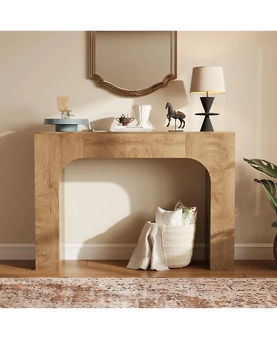 homfan 47 Inch Slim Farmhouse Console Table, Narrow Wooden Entryway Table, Space-Saving Hallway Furniture, Ideal Behind Sofa or in Foyer
