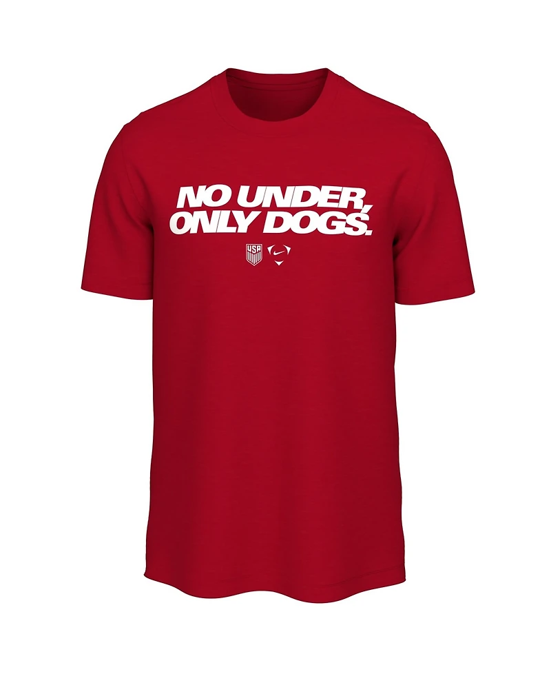 Nike Men's Red Usmnt No Under Only Dogs T-Shirt