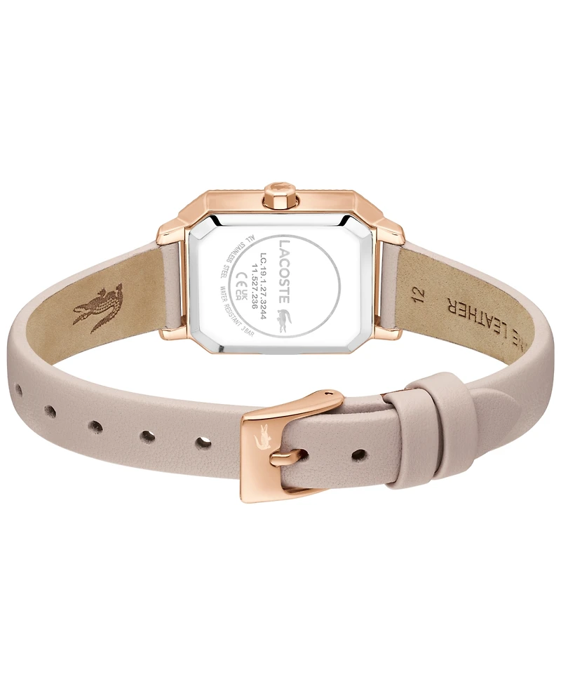 Lacoste Women's Quartz Parisienne Cream Leather Strap Watch 22.8mm