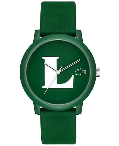 Lacoste Men's Quartz Lacoste.12.12 Green Silicone Strap Watch 42mm