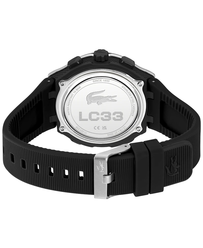 Lacoste Men's Quartz LC33 Silicone Strap Watch 44.8mm