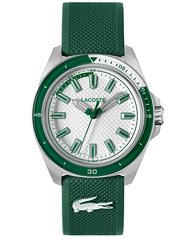 Lacoste Men's Quartz Capbreton Green Silicone Strap Watch 43mm