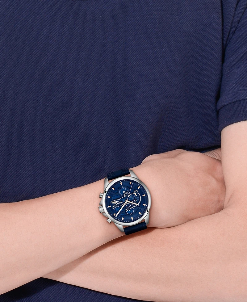 Lacoste Men's Quartz Arthor Blue Silicone Strap Watch 43mm