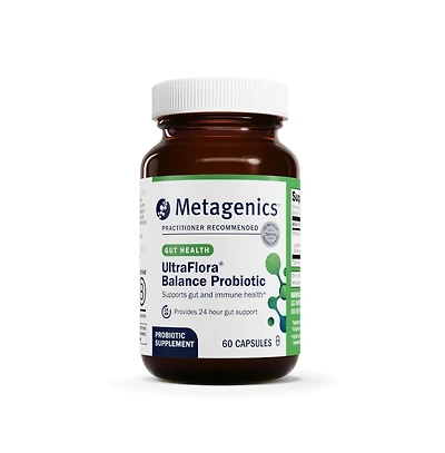 Metagenics UltraFlora Balance Probiotic - Shelf-Stable Daily Gut Health Supplement for Digestive and Immune Support