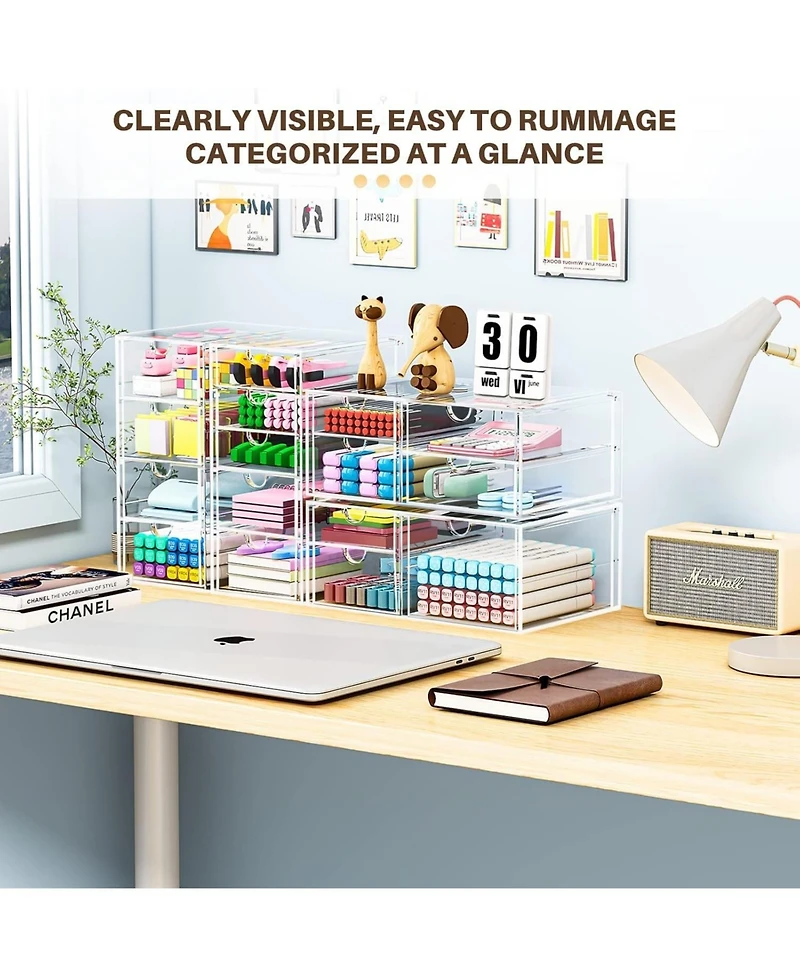 Xdovet Makeup Organizer 16 Drawers Desktop Accessories Dustproof