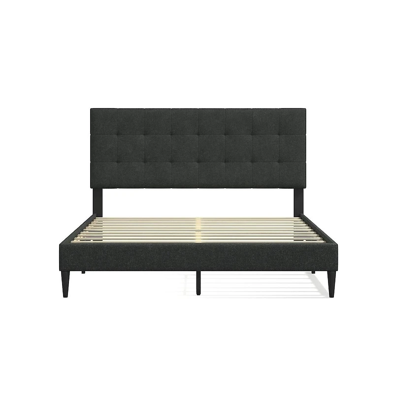Glenwillow Home Upholstered Complete Bed Queen Stone