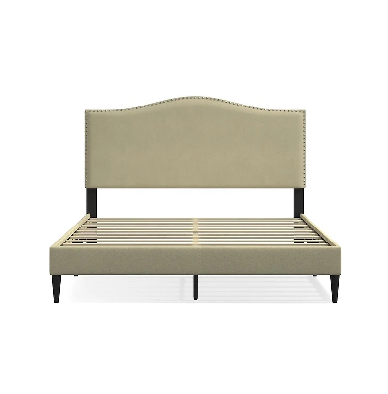 Glenwillow Home Leighford Queen Platform Bed Light Gray