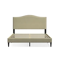 Glenwillow Home Leighford Queen Platform Bed Light Gray