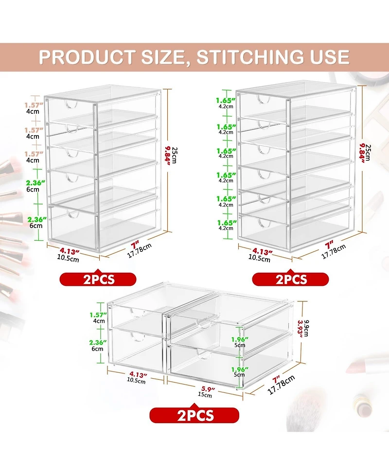 Xdovet Makeup Organizer 30 Drawers Desktop Stationary Storage