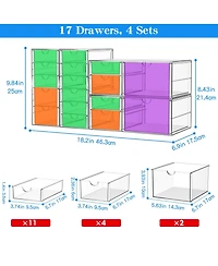 Xdovet Makeup Organizer 17 Drawers Desk Storage