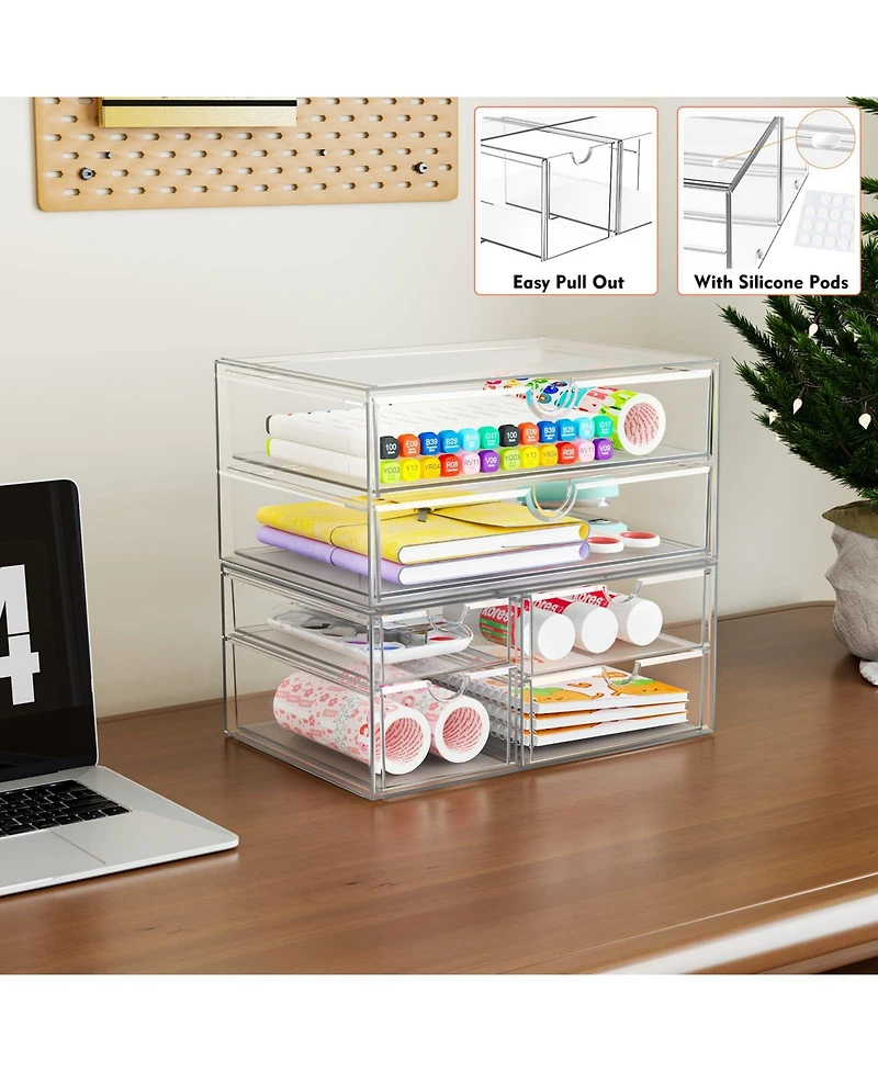 Xdovet Organizer 6 Drawers Bathroom Makeup Desk Office Pencil Storage