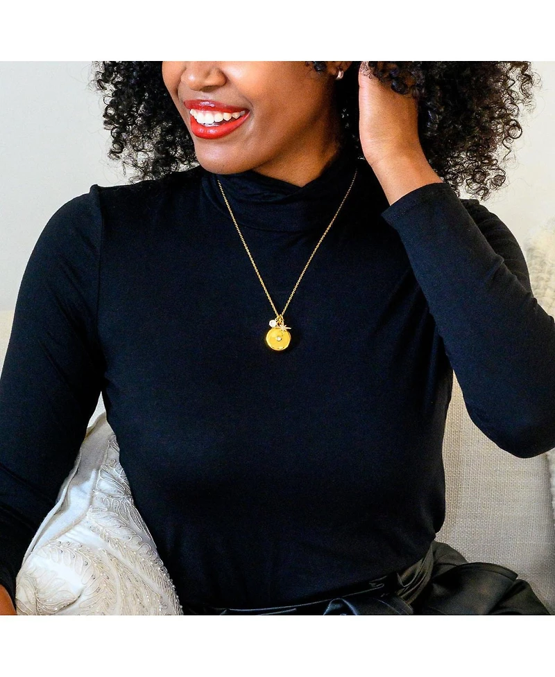 InvisaWear Gold Star Burst Charm Necklace